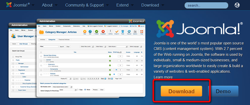 Time for action – downloading the Joomla files