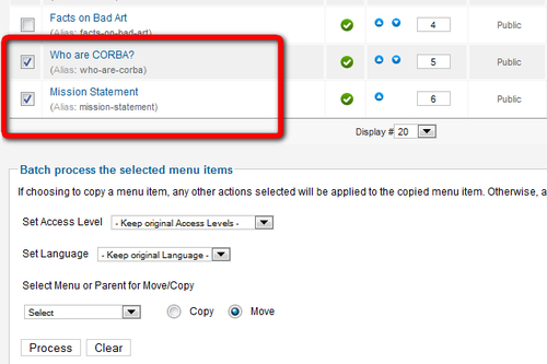 Time for action – moving hyperlinks to the new menu