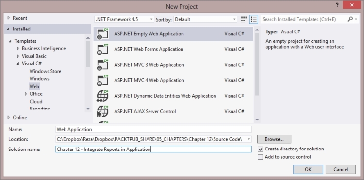Time for action – working with reports in web/Windows applications