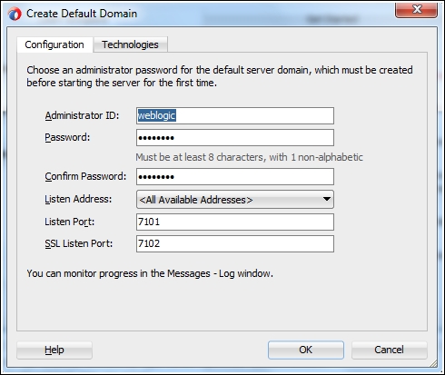 Configuring the default domain