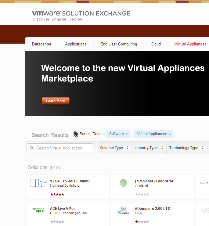 Using VMware appliances