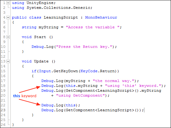 Time for action – accessing a variable in the current Component