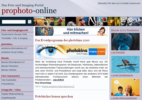 www.prophoto-online.de: das Foto- und Imaging-Portal der Prophoto GmbH