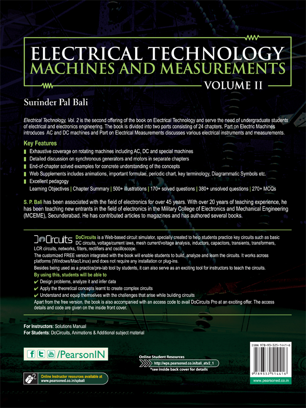 Electrical Technology: Machines And Measurements, Volume II